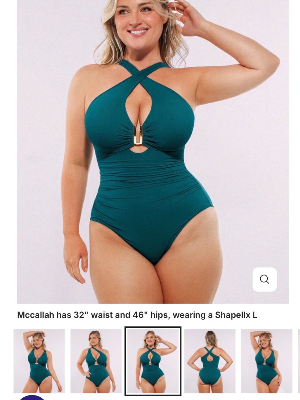 Plus-Size Crisscross One-Piece Swimsuit in Teal